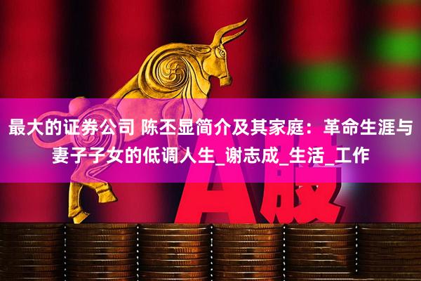 最大的证券公司 陈丕显简介及其家庭：革命生涯与妻子子女的低调人生_谢志成_生活_工作
